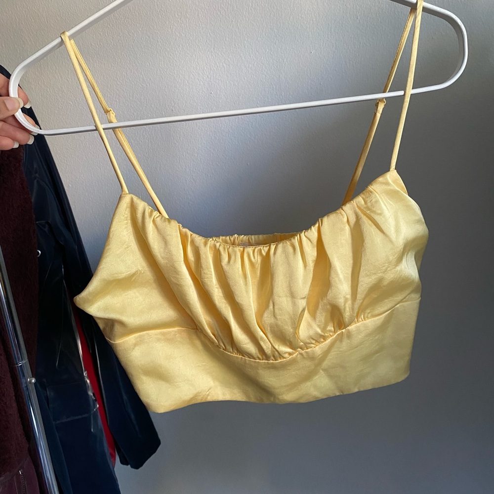 Wilfred Yellow Satin Camisole Top